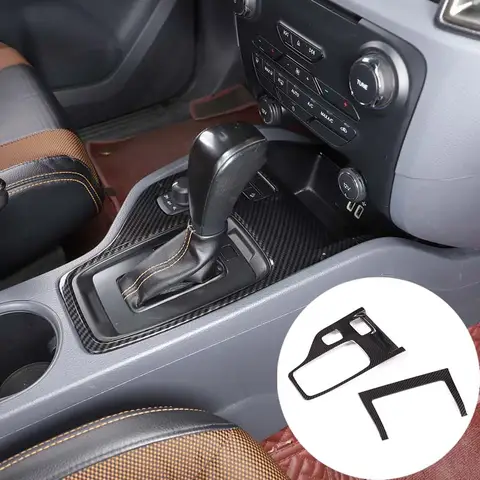 For 2015-2022 Ford Ranger Wildtrak T6 T7 T8 ABS carbon fiber car central control gear panel cover sticker interior parts （LHD）