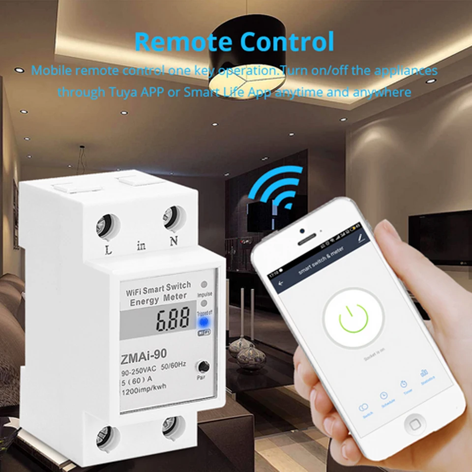 Цифровой измеритель электроэнергии Tuya smartlife google alexa, измеритель мощности с Wi-Fi, умный измеритель энергии и DIN-рейкой
Цифровой измеритель электроэнергии Tuya smartlife google alexa, измеритель мощности с Wi-Fi, умный измеритель энергии и DIN-рейкой