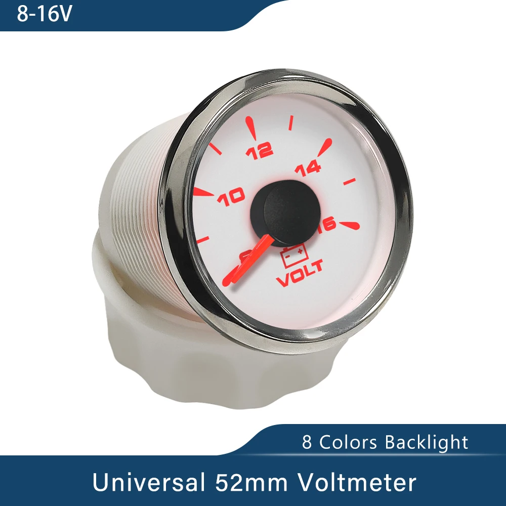 Voltmeter 52mm Volt Gauge Universal Waterproof Meter with 8 Colors Backlights for Boat Automobile Motorcycle Yacht 12V 24V
Voltmeter 52mm Volt Gauge Universal Waterproof Meter with 8 Colors Backlights for Boat Automobile Motorcycle Yacht 12V 24V