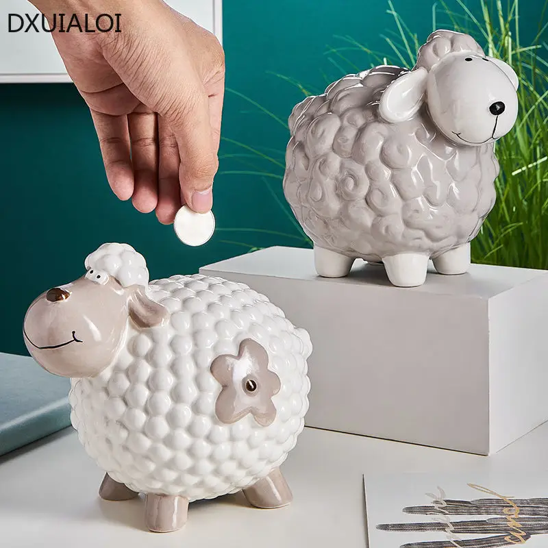 DXUIALOI Nordic Ceramic Sheep Piggy Bank Decoration Ceramic Crafts Home Decoration Children's Room Storage Advisable Piggy Bank
DXUIALOI Nordic Ceramic Sheep Piggy Bank Decoration Ceramic Crafts Home Decoration Children's Room Storage Advisable Piggy Bank