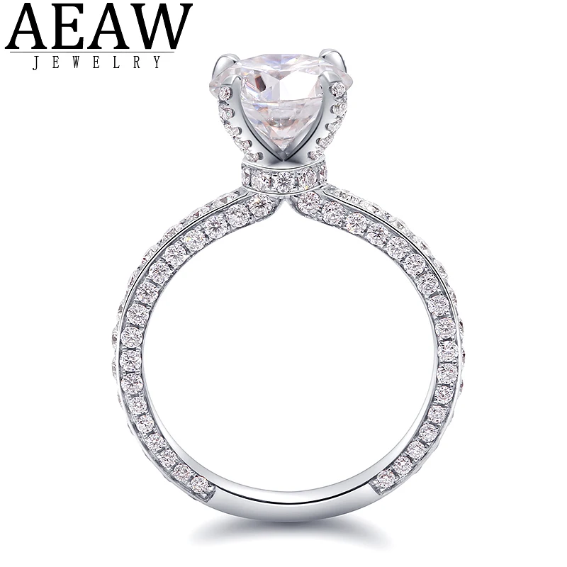 AEAW 14K 585 White Gold 2ct 8mm DF Color Moissanite Engagement Ring with Accent Moissanite melee for Women
AEAW 14K 585 White Gold 2ct 8mm DF Color Moissanite Engagement Ring with Accent Moissanite melee for Women