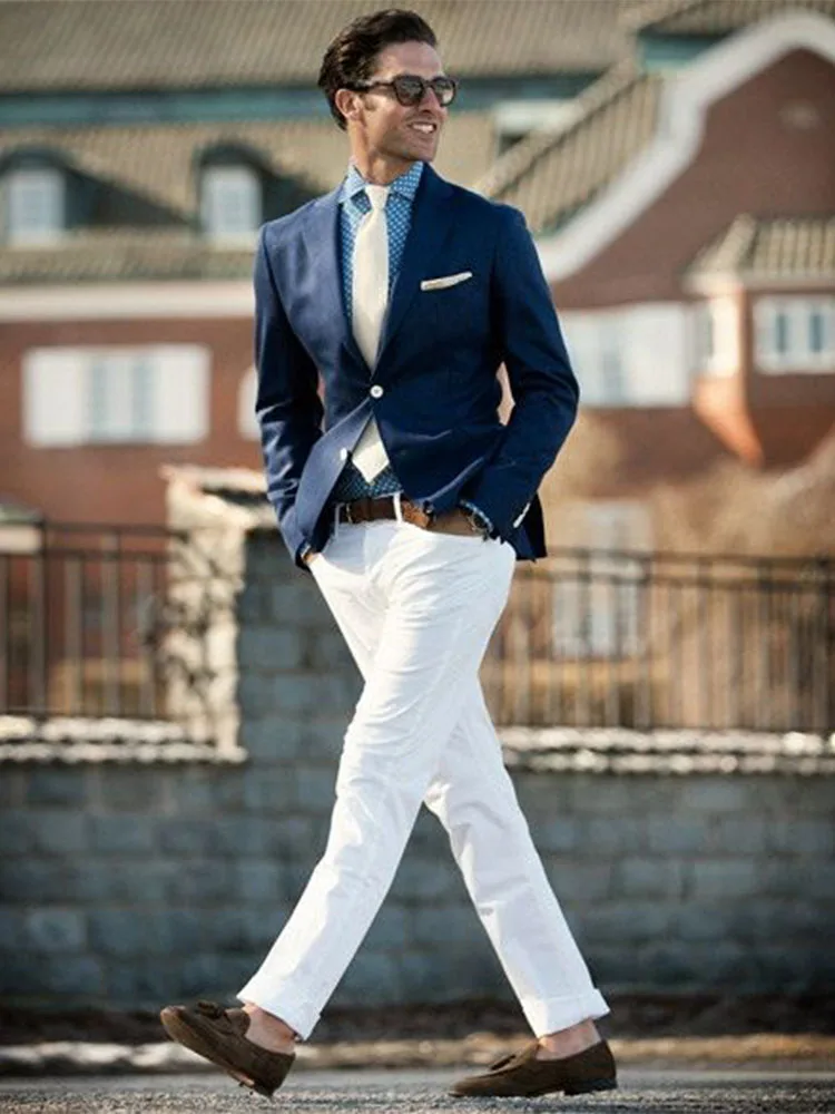 ANNIEBRITNEY Navy 2 Piece Slim Fit Men Suit With White Pants Groom Wedding Tuxedo 2 Piece Prom Wedding Business Men Suit Set
ANNIEBRITNEY Navy 2 Piece Slim Fit Men Suit With White Pants Groom Wedding Tuxedo 2 Piece Prom Wedding Business Men Suit Set