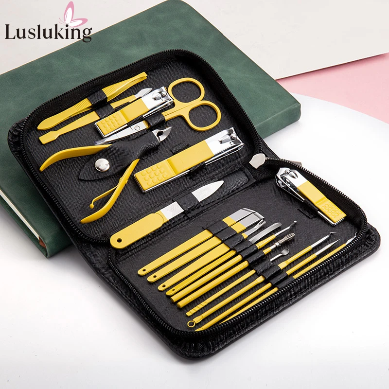 Nail Clippers Set Cutting Pliers Stainless Steel Scissors Manicure Pedicure Tools Dead Skin Remove 9/18Pcs Yellow Color
Nail Clippers Set Cutting Pliers Stainless Steel Scissors Manicure Pedicure Tools Dead Skin Remove 9/18Pcs Yellow Color