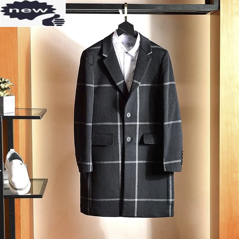 Autumn Winter Mens New Fashion Woolen Jackets High Street Vintage Long Loose Plaid Spliced Single Breasted Outerwear Trench Coat
Autumn Winter Mens New Fashion Woolen Jackets High Street Vintage Long Loose Plaid Spliced Single Breasted Outerwear Trench Coat