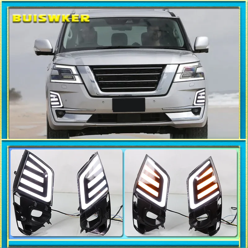 2PCS LED Daytime Running Light For Nissan Patrol 2020 2021 Dynamic Turn Yellow Signal Relay Car 12V LED DRL Day Light
2PCS LED Daytime Running Light For Nissan Patrol 2020 2021 Dynamic Turn Yellow Signal Relay Car 12V LED DRL Day Light