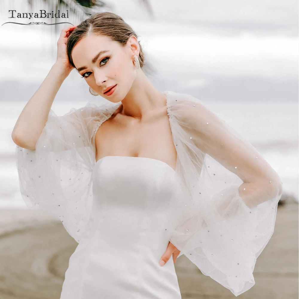 Fashion Beads Tulle Sleeves Shawl Detachable Wedding Sleeves Boho Chic Bridal Cape DG066
Fashion Beads Tulle Sleeves Shawl Detachable Wedding Sleeves Boho Chic Bridal Cape DG066