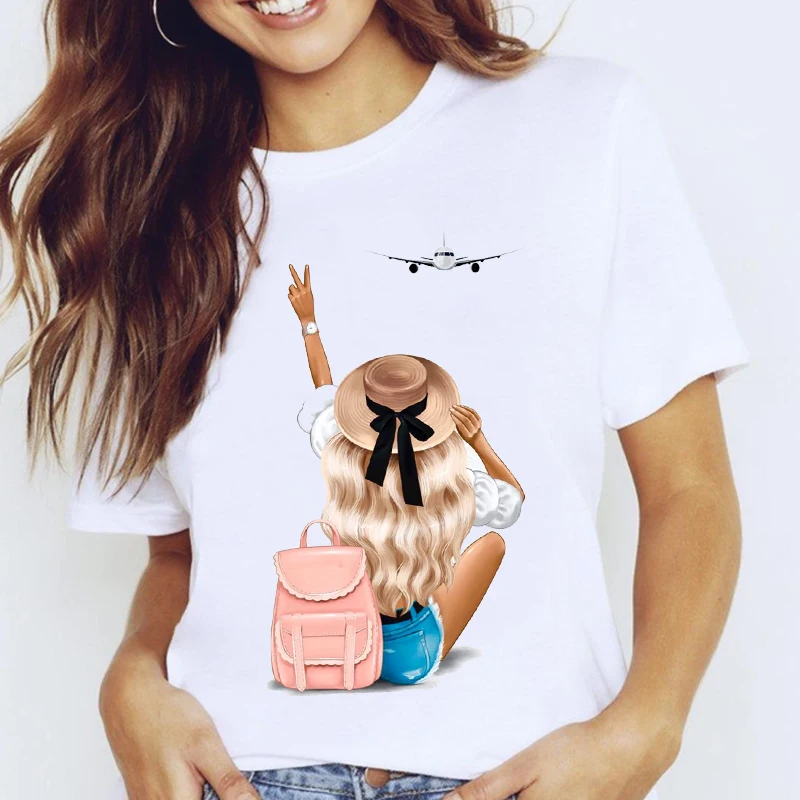 Women Graphic Travel Vacation Sweet Fashion Trend Cute Printing Cartoon Lady Clothes Tops Tees Print Female Cool girl T-Shirt
Women Graphic Travel Vacation Sweet Fashion Trend Cute Printing Cartoon Lady Clothes Tops Tees Print Female Cool girl T-Shirt