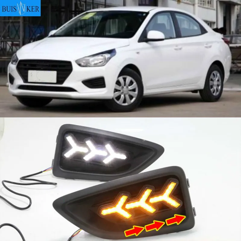2Pcs For Hyundai Accent VERNA 2017 2018 Fog Lamp Day Light with Turn Signal Function LED DRL Daytime Running Lights
2Pcs For Hyundai Accent VERNA 2017 2018 Fog Lamp Day Light with Turn Signal Function LED DRL Daytime Running Lights