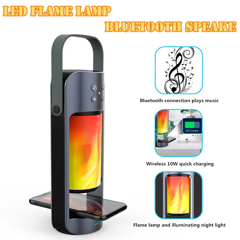 LED Flame Lamp Bluetooth Speaker Integrated Outdoor Emergency Lamp Wireless Charging Function Outdoor Portable Wireless Speaker
LED Flame Lamp Bluetooth Speaker Integrated Outdoor Emergency Lamp Wireless Charging Function Outdoor Portable Wireless Speaker