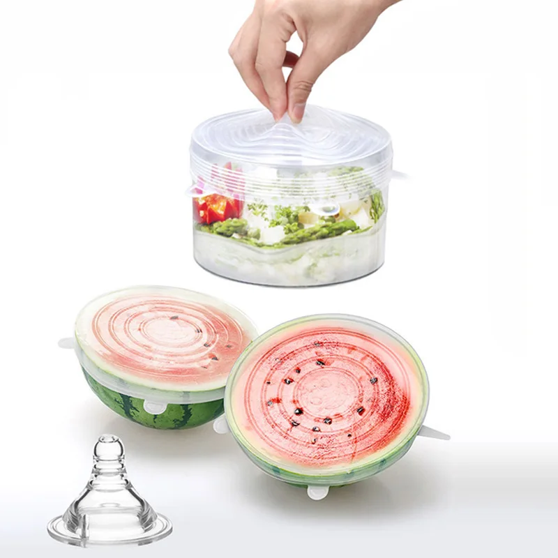 6pcs Silicone Cover Stretch Lids Reusable Airtight Food Wrap Covers Keeping Fresh Seal Bowl Stretchy Wrap Cover Kitchen Cookware
6pcs Silicone Cover Stretch Lids Reusable Airtight Food Wrap Covers Keeping Fresh Seal Bowl Stretchy Wrap Cover Kitchen Cookware