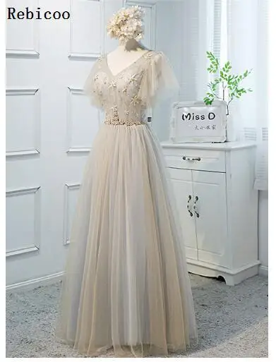 Elegant Evening Dresses New Haute Couture Party Dress V-Neck Beaded A-Line Banquet long Dress Female vestido de festa
Elegant Evening Dresses New Haute Couture Party Dress V-Neck Beaded A-Line Banquet long Dress Female vestido de festa