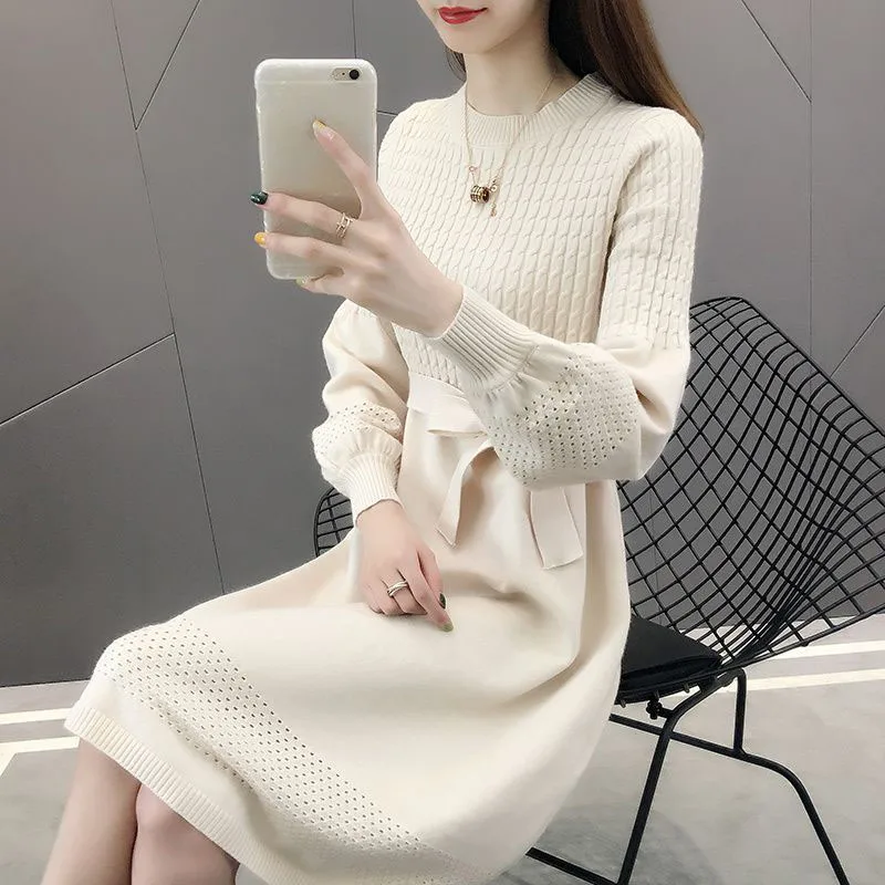Large Size Loose Solid Casual O-Neck A-Line Autumn Winter Sweater Dress Female Dress Sweater Bottoming Maternity Spring Dress
Large Size Loose Solid Casual O-Neck A-Line Autumn Winter Sweater Dress Female Dress Sweater Bottoming Maternity Spring Dress