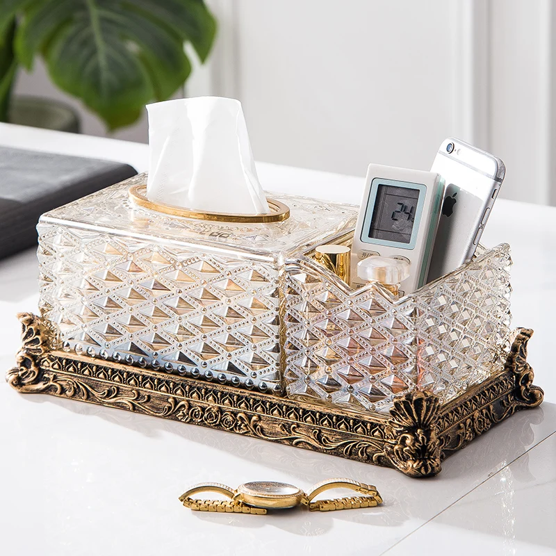 European-style Cellophane Tissue Box Living Room Coffee Table Multifunctional Pumping Box Remote Control Storage Box Decoration
European-style Cellophane Tissue Box Living Room Coffee Table Multifunctional Pumping Box Remote Control Storage Box Decoration