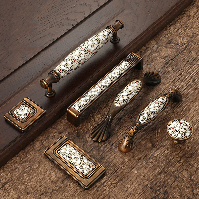 Antique Bronze Ceramic Cabinet Handles Vintage Drawer Knobs Wardrobe Door European Furniture Handle Hardware
Antique Bronze Ceramic Cabinet Handles Vintage Drawer Knobs Wardrobe Door European Furniture Handle Hardware