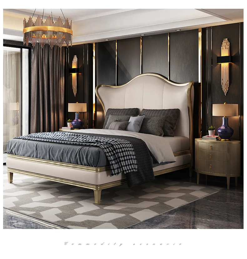 Light luxury American leather bed solid wood double bed 1.8m wedding bed modern minimalist European princess bed
Light luxury American leather bed solid wood double bed 1.8m wedding bed modern minimalist European princess bed