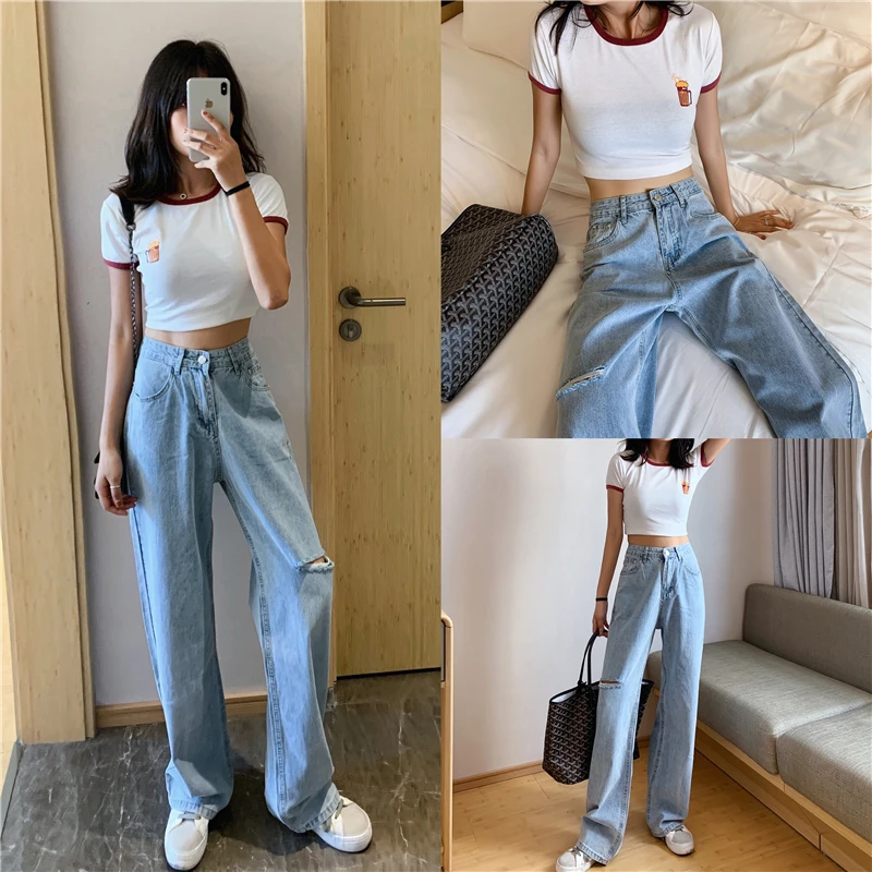 2020 Women Blue Denim Jeans High Waist big size Jeans Wide Leg Pants Vintage Baggy Casual Loose Full Length Pants Retro Trousers
2020 Women Blue Denim Jeans High Waist big size Jeans Wide Leg Pants Vintage Baggy Casual Loose Full Length Pants Retro Trousers