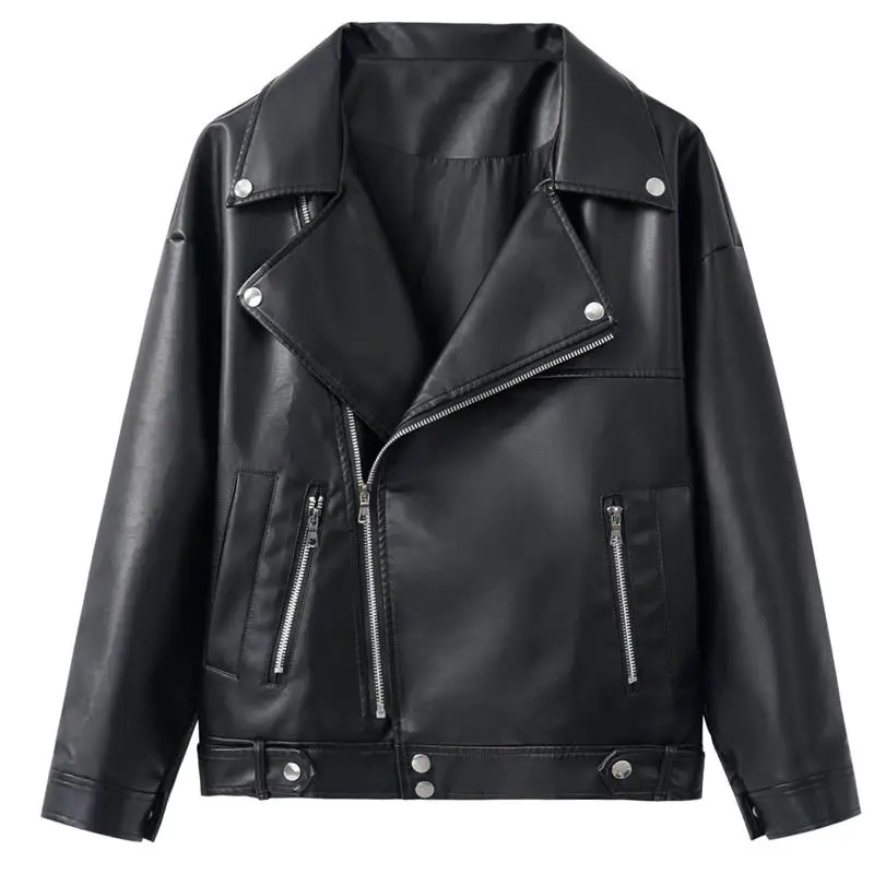 New Loose PU Faux Leather Jacket Women Classic Moto Biker Jacket Autumn Winter Lady Basic Coat Plus Size Outerwear
New Loose PU Faux Leather Jacket Women Classic Moto Biker Jacket Autumn Winter Lady Basic Coat Plus Size Outerwear