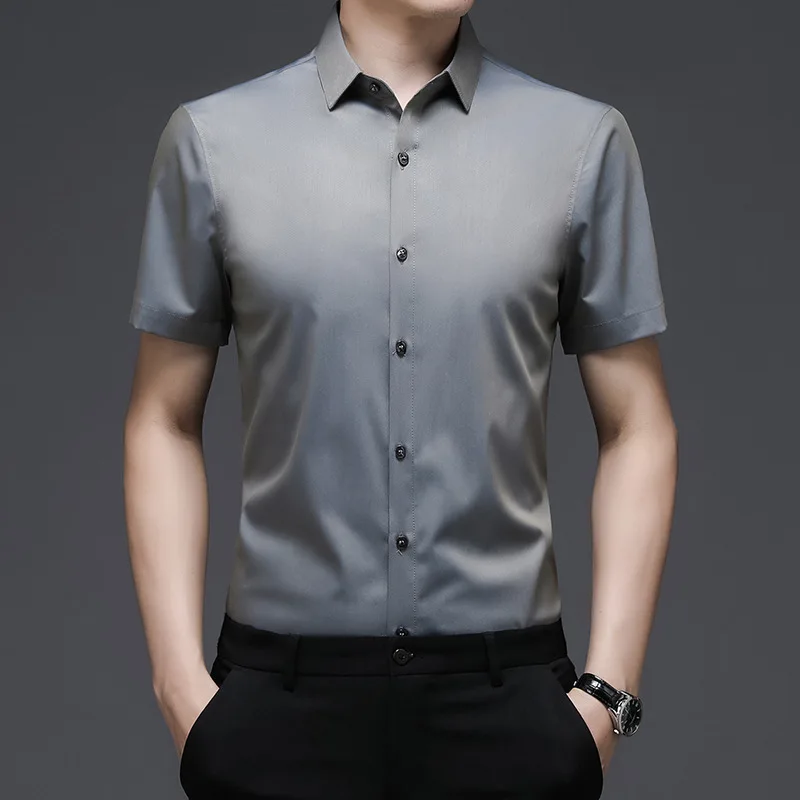 Short-sleeved Shirt Non-iron Business Casual Men's Shirt Pure Color Thin Silky Bamboo Fiber Summer New Men's Clothing
Short-sleeved Shirt Non-iron Business Casual Men's Shirt Pure Color Thin Silky Bamboo Fiber Summer New Men's Clothing
