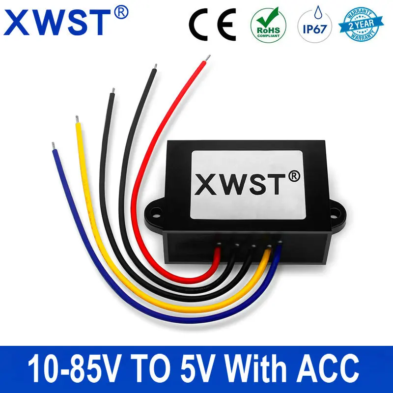 DC DC Converter 12V 24V 36V 48V 60V 72V 80V 85V to 5V 1A~6A Voltage Regulator 10-85V Step Down To 5V With ACC Controller
DC DC Converter 12V 24V 36V 48V 60V 72V 80V 85V to 5V 1A~6A Voltage Regulator 10-85V Step Down To 5V With ACC Controller
