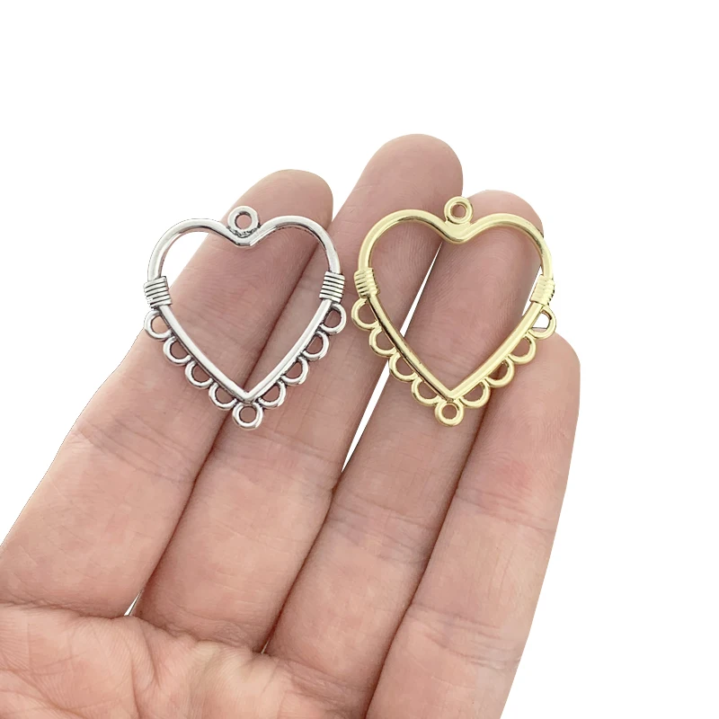 10 x Tibetan Silver/Gold Color Hollow Open Heart Chandelier Earrings Connectors Charms Pendants for DIY Jewellery Making 27x30mm
10 x Tibetan Silver/Gold Color Hollow Open Heart Chandelier Earrings Connectors Charms Pendants for DIY Jewellery Making 27x30mm