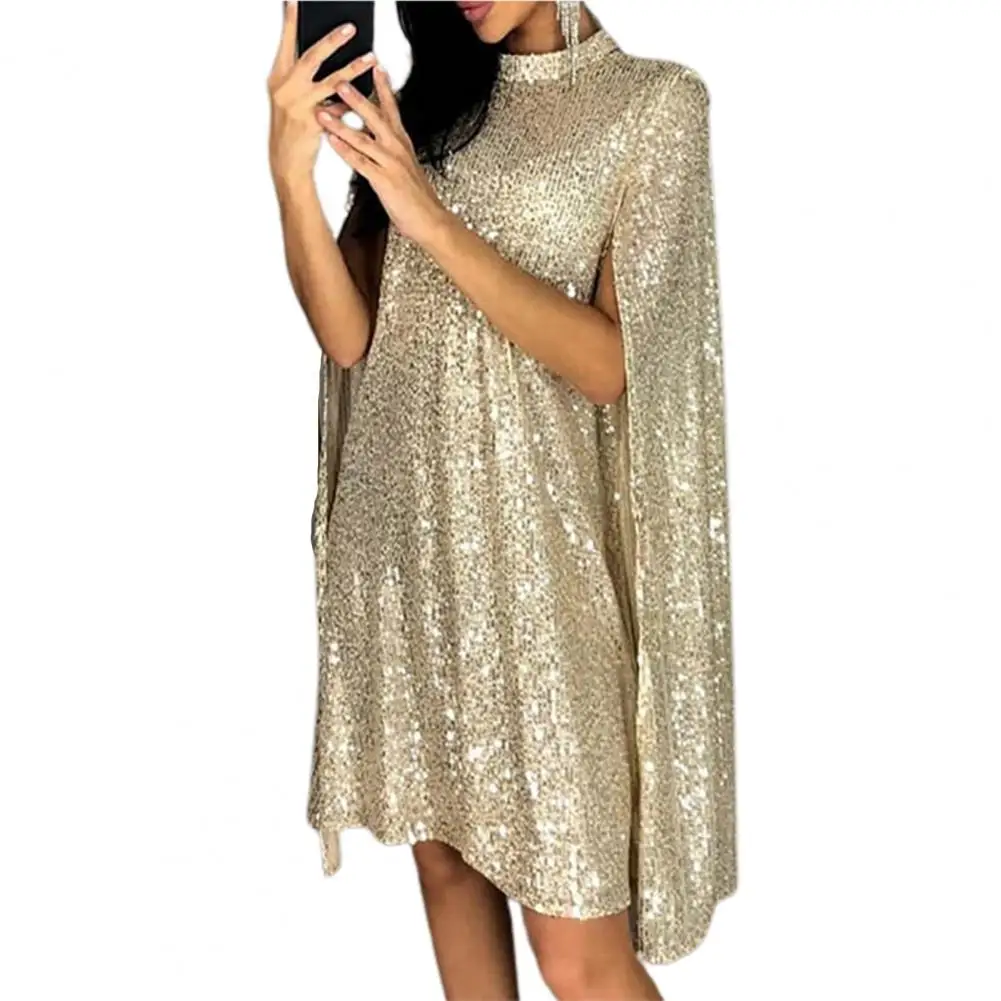 Glitter Party Dress Loose Turtleneck Sequin Spring Autumn Hollow Out Lady Dress for Cocktail
Glitter Party Dress Loose Turtleneck Sequin Spring Autumn Hollow Out Lady Dress for Cocktail