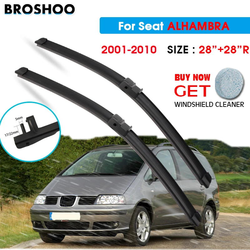 Car Wiper Blade For Seat ALHAMBRA 28"+28"R 2001-2010 Auto Windscreen Windshield Wipers Blades Window Wash Fit Side Pin Arms
Car Wiper Blade For Seat ALHAMBRA 28"+28"R 2001-2010 Auto Windscreen Windshield Wipers Blades Window Wash Fit Side Pin Arms