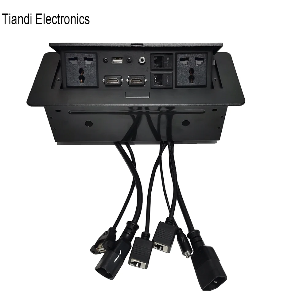 Black 2 Universal Plug Zinc Alloy Pop Up Round Edge Tabletop Socket Outlet 2 HDMI 3.5 Audio USB Data Interface USB SOCKET
Black 2 Universal Plug Zinc Alloy Pop Up Round Edge Tabletop Socket Outlet 2 HDMI 3.5 Audio USB Data Interface USB SOCKET
