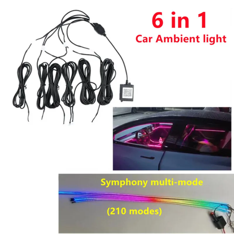 6 in 1 Symphony car Ambient lights RGB car interior Acrylic light guide fiber optic Universal Car decoration atmosphere lights
6 in 1 Symphony car Ambient lights RGB car interior Acrylic light guide fiber optic Universal Car decoration atmosphere lights