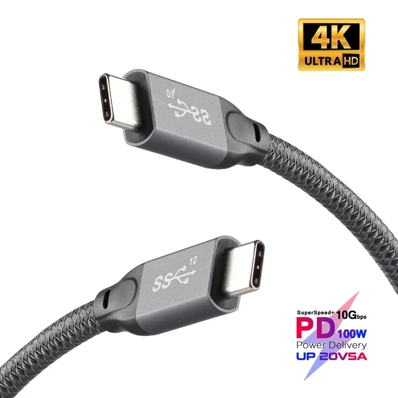 Thunderbolt 3 PD Cable USB 3.2 Type CM to Type CM 100W 5A/20V Fast Charging 4K With E-mark chip 10Gbps Gen 2 USB C Charger Cord
Thunderbolt 3 PD Cable USB 3.2 Type CM to Type CM 100W 5A/20V Fast Charging 4K With E-mark chip 10Gbps Gen 2 USB C Charger Cord