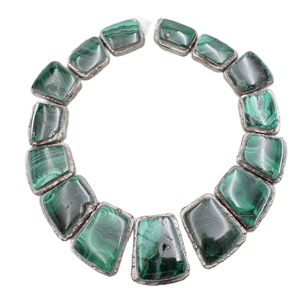APDGG 17x23-28x35mm Green Malachite Silver Color Sediment Jasper Real Gems Stone Loose Beads 12'' For Necklace Jewelry DIY
APDGG 17x23-28x35mm Green Malachite Silver Color Sediment Jasper Real Gems Stone Loose Beads 12'' For Necklace Jewelry DIY