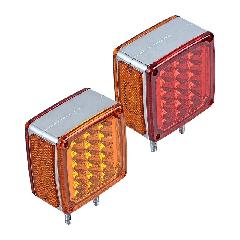 2Pcs 51LED Tractor Trailer Tail Light Fender Brake Turn Signal Light Square Double Face Turn Signal Brake Light Truck Taillight
2Pcs 51LED Tractor Trailer Tail Light Fender Brake Turn Signal Light Square Double Face Turn Signal Brake Light Truck Taillight