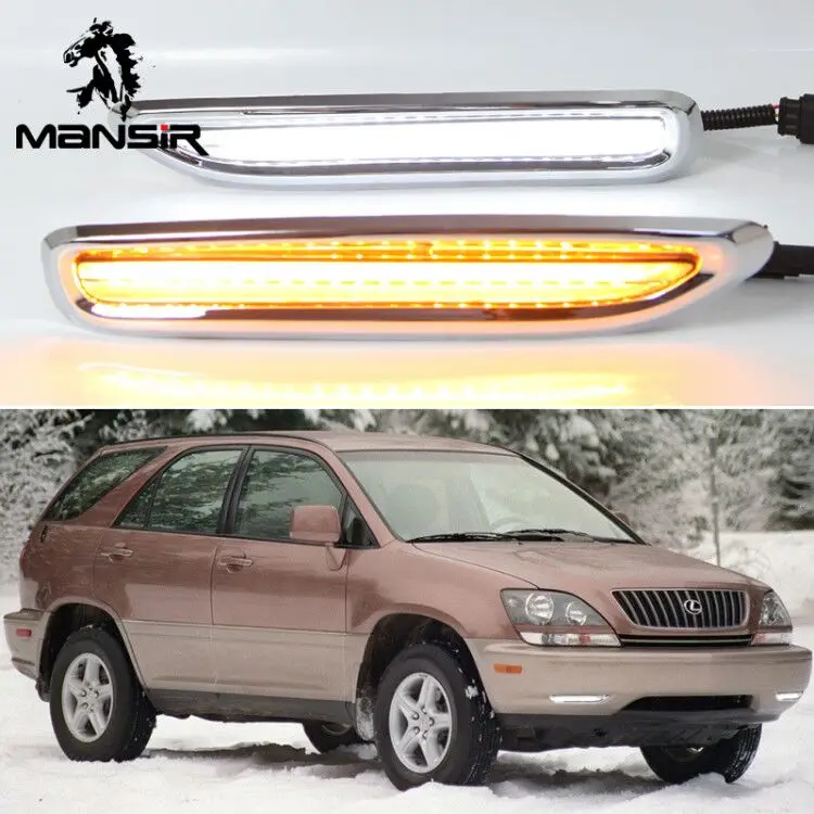 12V LED DRL Daylights For Lexus RX RX300 1998 - 2001 2002 2003 Yellow Turn Signal Car Headlight Daytime Running Light Fog Lamp
12V LED DRL Daylights For Lexus RX RX300 1998 - 2001 2002 2003 Yellow Turn Signal Car Headlight Daytime Running Light Fog Lamp