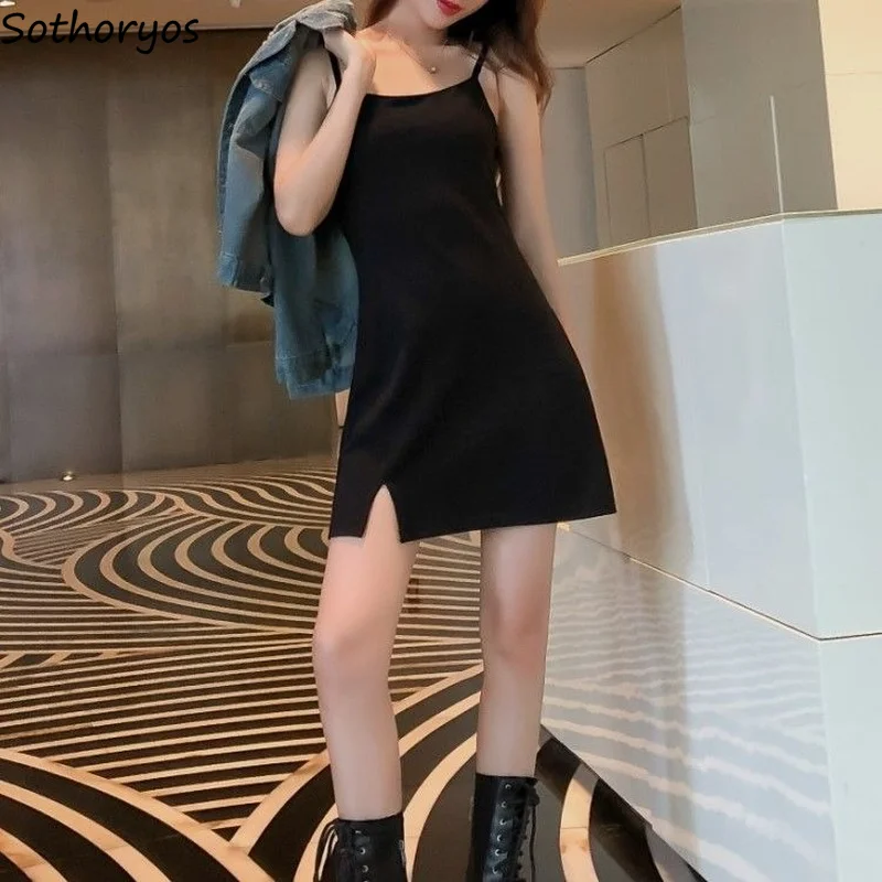 Dresses Women Sleeveless Black Sheath Female Sexy Side-slit Mini Dress V-neck High Waist Mujer Streetwear Summer Vestidos Korean
Dresses Women Sleeveless Black Sheath Female Sexy Side-slit Mini Dress V-neck High Waist Mujer Streetwear Summer Vestidos Korean