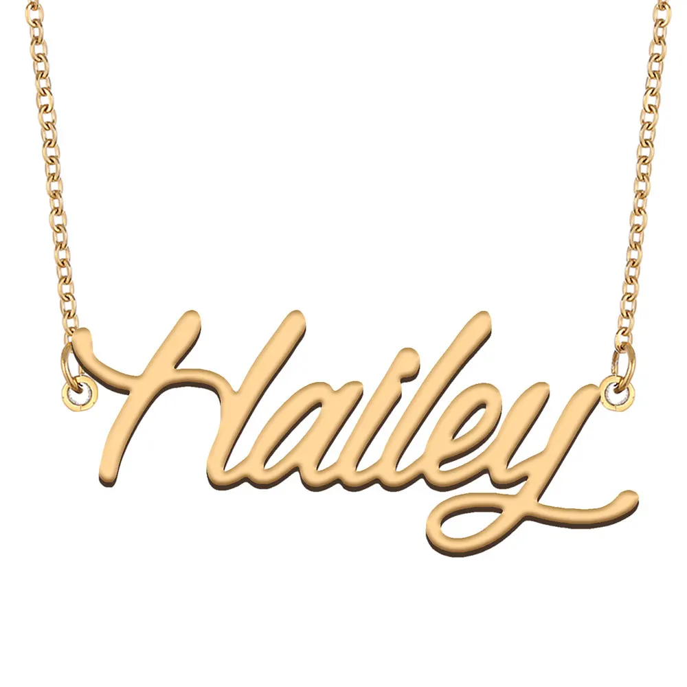 Hailey Name Necklace Personalized for Women Stainless Steel Jewelry Gold color Nameplate Pendant Femme Mothers Girlfriend Gift 
Hailey Name Necklace Personalized for Women Stainless Steel Jewelry Gold color Nameplate Pendant Femme Mothers Girlfriend Gift
