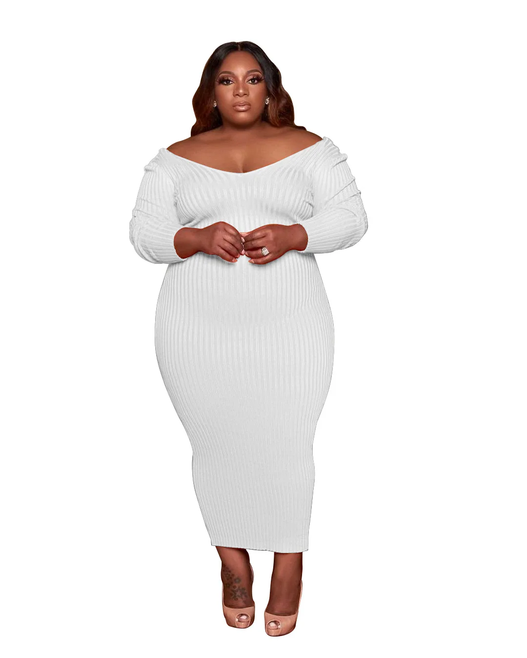 Women Clothing Plus Size Dresses 2021 New Office Rib Dress Solid Color V-neck Big Pit Stripe Large Autumn Urban Casual Fashion
Women Clothing Plus Size Dresses 2021 New Office Rib Dress Solid Color V-neck Big Pit Stripe Large Autumn Urban Casual Fashion