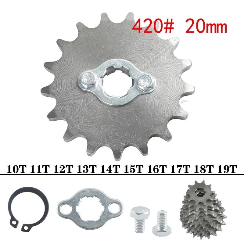 420# 20mm Front Engine Sprocket For Dirt Pit Monkey Dax Bike Go Kart ATV Quad Motorcycle 10 11 12 13 14 15 16 17 18 19 Teeth
420# 20mm Front Engine Sprocket For Dirt Pit Monkey Dax Bike Go Kart ATV Quad Motorcycle 10 11 12 13 14 15 16 17 18 19 Teeth