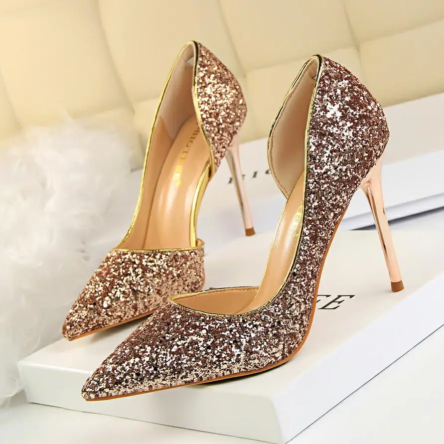 BIGTREE Shoes Women High Heels Sexy Sequins Ladies Pumps Party Wedding Shoes Gold Silver Plus Size 34-43 Women Shoes Heels 9.5CM
BIGTREE Shoes Women High Heels Sexy Sequins Ladies Pumps Party Wedding Shoes Gold Silver Plus Size 34-43 Women Shoes Heels 9.5CM