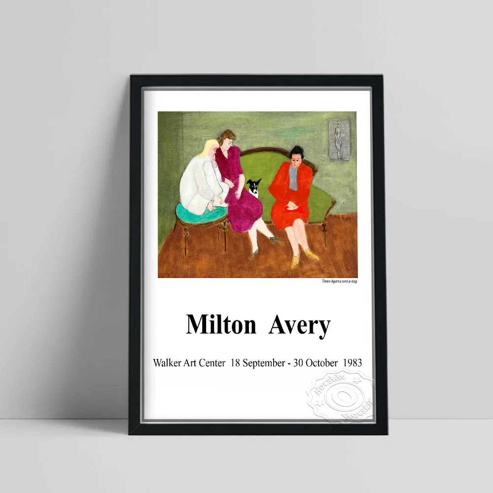 Milton Avery Exhibition Print, Three Figures And A Dog Oil Painting, Modern Figure Wall Decor, Animal Human Still Life Picture 
Milton Avery Exhibition Print, Three Figures And A Dog Oil Painting, Modern Figure Wall Decor, Animal Human Still Life Picture