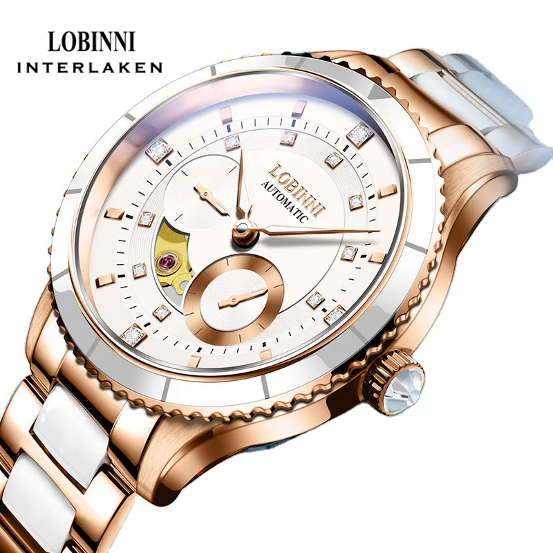 LOBINNI Fashion Women Watch Waterproof Watch Ceramic Rose Gold Strap Automatic Mechanical Watch Miyota Movement Colck
LOBINNI Fashion Women Watch Waterproof Watch Ceramic Rose Gold Strap Automatic Mechanical Watch Miyota Movement Colck