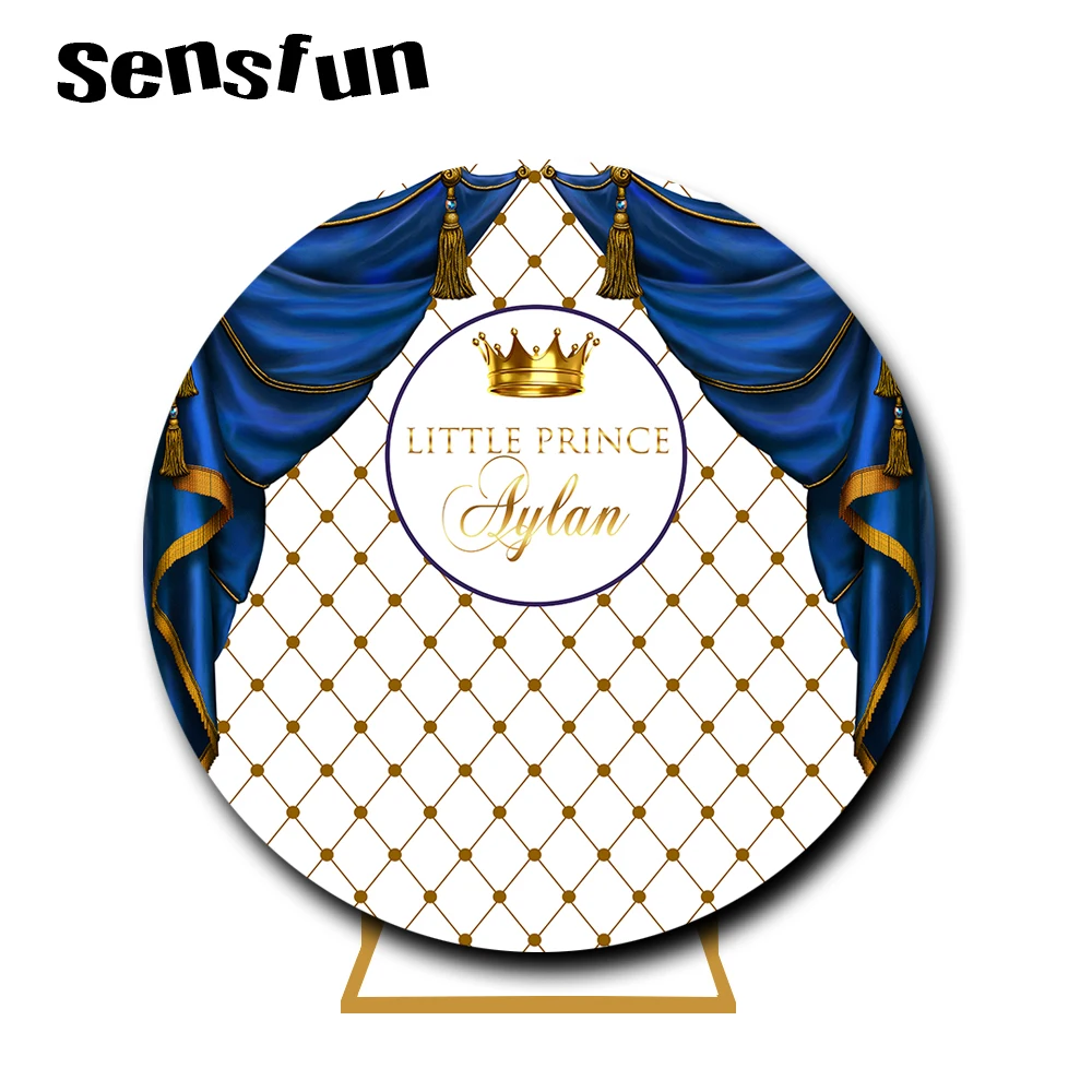 Sensfun Royal Prince Round Backdrop Cover Blue Curtain Gold Crown Boys Newborn Baby Shower Birthday Party Photography Background
Sensfun Royal Prince Round Backdrop Cover Blue Curtain Gold Crown Boys Newborn Baby Shower Birthday Party Photography Background