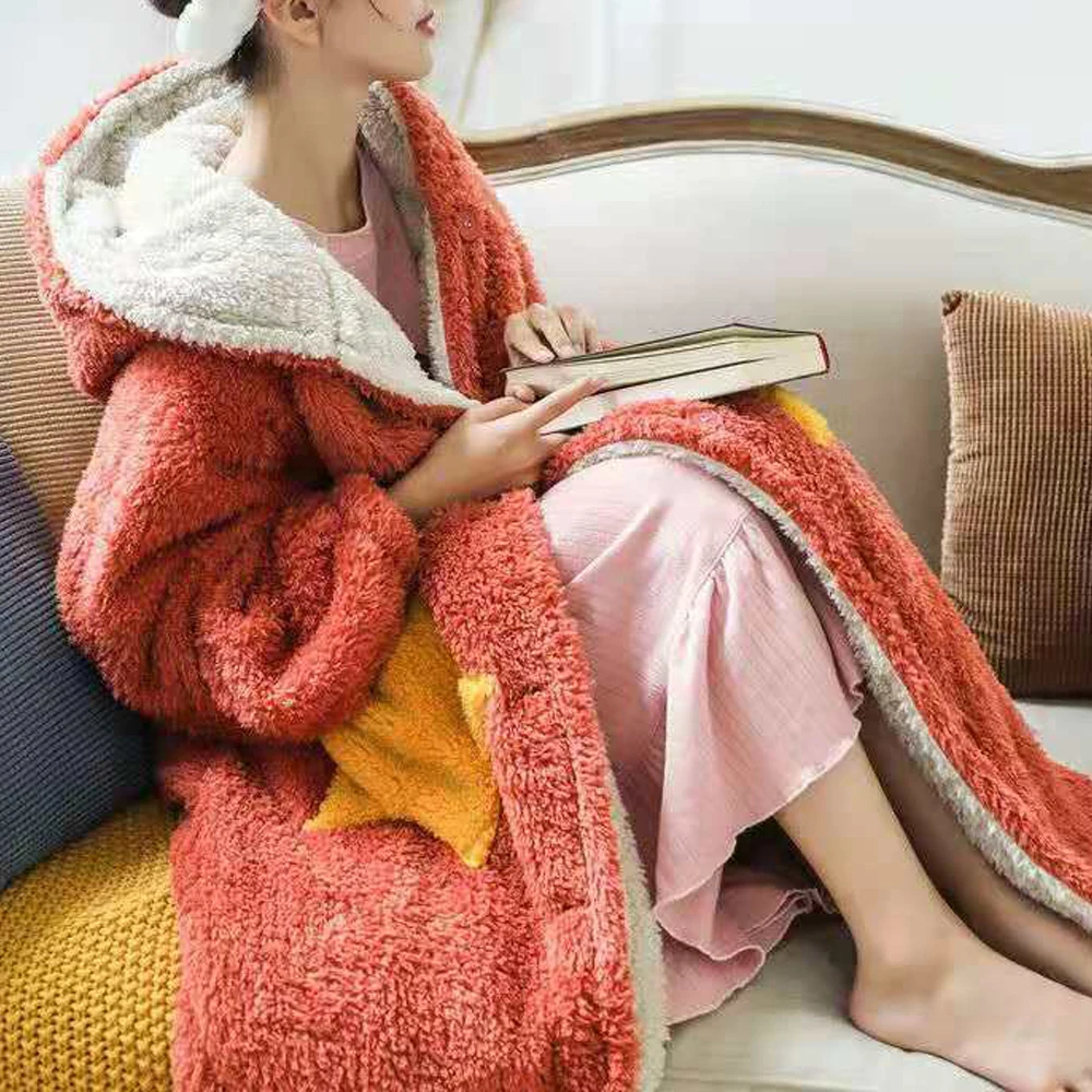 Women’s Fleece Pajamas Robe Winter Sleepwear Nightgown Night Dresses Home Clothes Thick Coral Velvet Long Gown Hooded Plus Size
Women’s Fleece Pajamas Robe Winter Sleepwear Nightgown Night Dresses Home Clothes Thick Coral Velvet Long Gown Hooded Plus Size