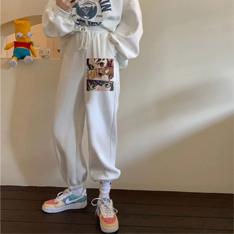 Women Chic Korean Fashion Wear Straight Pants Harajuku Demon Slayer Print Vintage High Waist Female Trousers Mujer Clothing 2021
Women Chic Korean Fashion Wear Straight Pants Harajuku Demon Slayer Print Vintage High Waist Female Trousers Mujer Clothing 2021