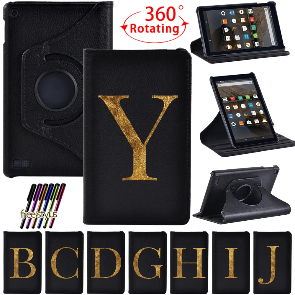 360 Degree Rotating Tablet Case for Fire 7 2015 2017 2019 Simple Letter Dust-proof Leather Stand Tablet Case+ Free Stylus
360 Degree Rotating Tablet Case for Fire 7 2015 2017 2019 Simple Letter Dust-proof Leather Stand Tablet Case+ Free Stylus