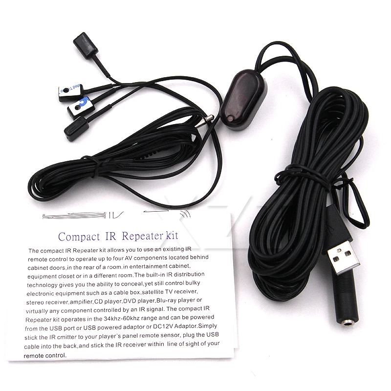 USB Adapter Infrared IR Remote Extender Repeater Receiver 4 Transmitter for Amplifier DVD player Remote Control Devices
USB Adapter Infrared IR Remote Extender Repeater Receiver 4 Transmitter for Amplifier DVD player Remote Control Devices