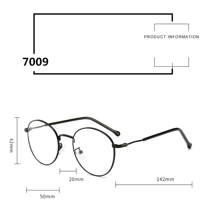 Okulary korekcyjne dla kobiet mężczyzn Unisex okrągłe fotochromy krótkowidz -1.0 -1.5 -2.0 -2.5 -3.0 -4.0 -5.0 -6 23 H864e95f95d5f4b44b0fc52e32703686a1