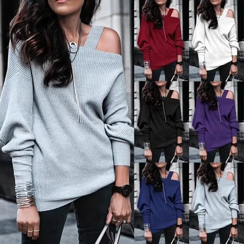 Spring Autumn Women's Fashion Long Sleeve Solid Striped Off Shoulder Sweater Pullover Top Streetwear Clothes
Spring Autumn Women's Fashion Long Sleeve Solid Striped Off Shoulder Sweater Pullover Top Streetwear Clothes