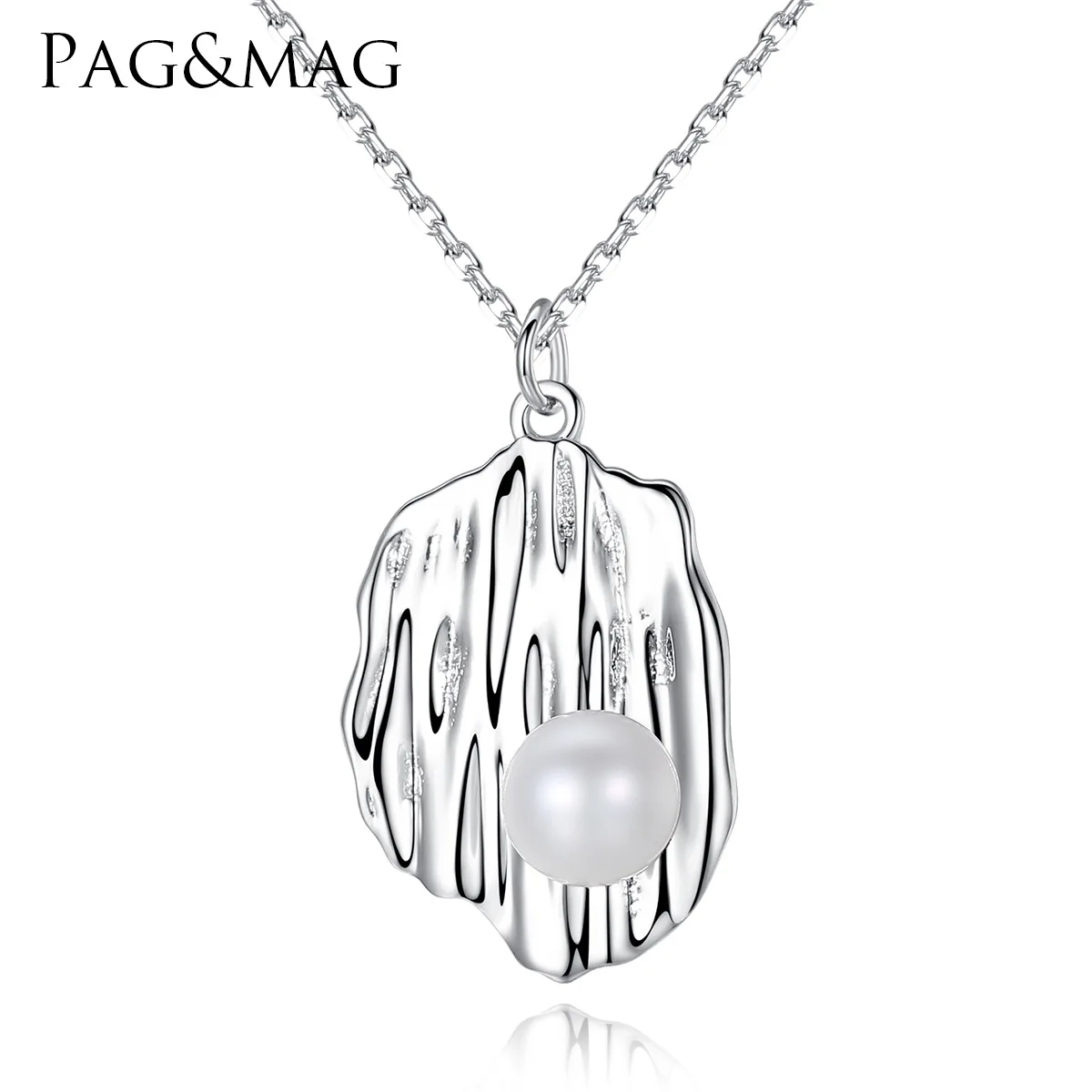 PAG & MAG S925 pure silver necklace, natural fresh water pearl pendant, European and American character set chain
PAG & MAG S925 pure silver necklace, natural fresh water pearl pendant, European and American character set chain