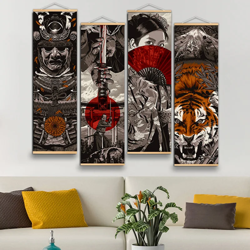 Japan Samurai Ukiyoe Poster and Prints Scroll Painting Tiger Canvas Wall Art Living Room Bedroom Decoration Scroll Poster
Japan Samurai Ukiyoe Poster and Prints Scroll Painting Tiger Canvas Wall Art Living Room Bedroom Decoration Scroll Poster