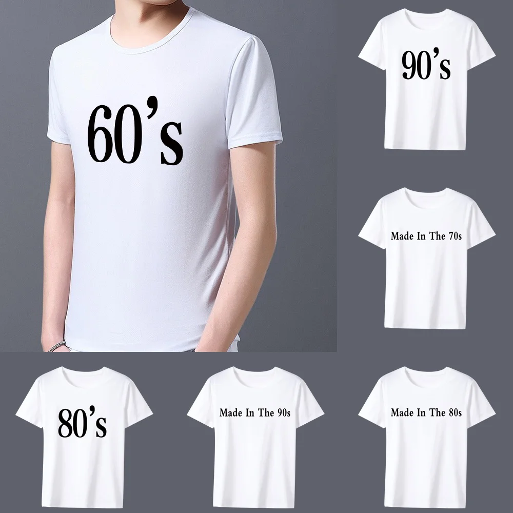 Men's T-shirt Classic Top Simple Casual White Vintage Short Word Hot Stamping Series O-Neck Men's All-match Slim Short Sleeve
Men's T-shirt Classic Top Simple Casual White Vintage Short Word Hot Stamping Series O-Neck Men's All-match Slim Short Sleeve