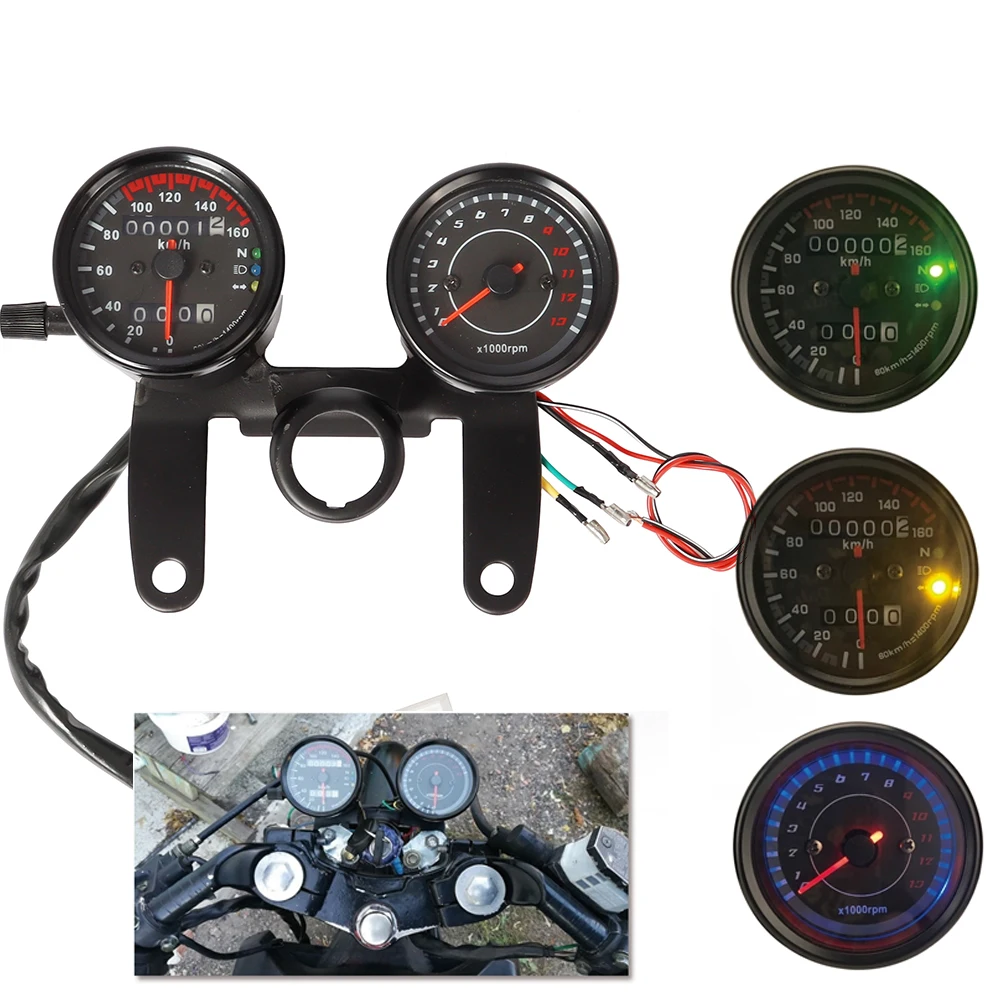 12V Black Motorcycle Odometer Tachometer Speedometer Gauge Universal Motorbike Odometer LED Speed Meter For Honda Cafe Racer
12V Black Motorcycle Odometer Tachometer Speedometer Gauge Universal Motorbike Odometer LED Speed Meter For Honda Cafe Racer